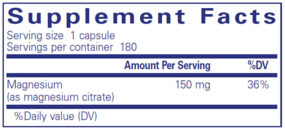 Magnesium Citrate (Pure Encapsulations) 180 capsules